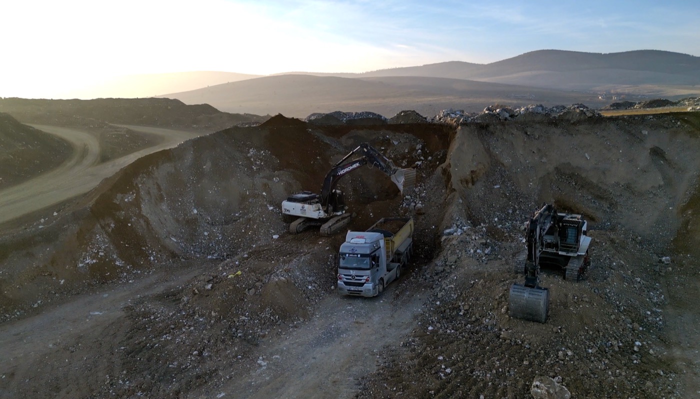 Aerial view of KONREF's magnesite mine in Konya, Türkiye